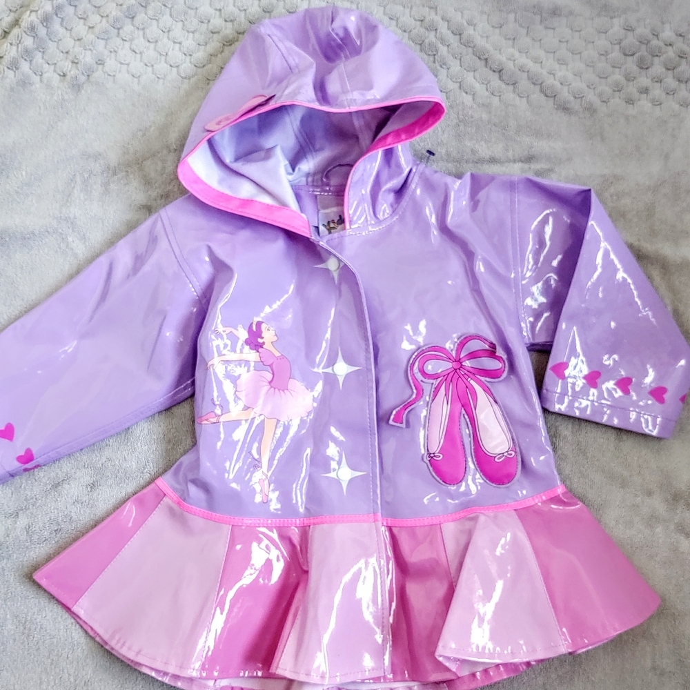 Purple Cinderella Ballerina Raincoat EUC 2T
